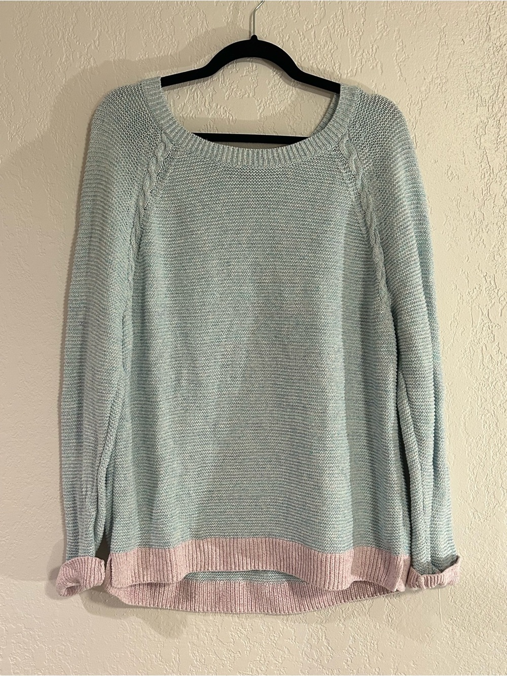 Talbots Women’s XL Cotton Linen Blend Sweater Colorblock Knit Preppy Classic